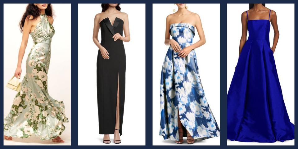 <p>So a fancy wedding invitation just landed at your front door, and now you're wondering what the heck to wear. As if choosing a dress for a <a href="https://www.townandcountrymag.com/style/fashion-trends/g12139564/winter-wedding-guest-dresses/" rel="nofollow noopener" target="_blank" data-ylk="slk:winter" class="link ">winter</a>, <a href="https://www.townandcountrymag.com/style/fashion-trends/g9174109/eye-catching-wedding-guest-dresses-for-spring/" rel="nofollow noopener" target="_blank" data-ylk="slk:spring" class="link ">spring</a>, <a href="https://www.townandcountrymag.com/style/news/g2140/summer-wedding-guest-dresses/" rel="nofollow noopener" target="_blank" data-ylk="slk:summer" class="link ">summer</a>, or <a href="https://www.townandcountrymag.com/style/fashion-trends/g12096491/best-fall-wedding-guest-dresses/" rel="nofollow noopener" target="_blank" data-ylk="slk:fall" class="link ">fall</a> wedding wasn't already hard enough, having to decide on a formal frock for a <a href="https://www.townandcountrymag.com/style/fashion-trends/news/a2508/how-to-decode-a-black-tie-invitation/" rel="nofollow noopener" target="_blank" data-ylk="slk:black-tie affair" class="link ">black-tie affair</a> can instantly up the intimidation factor. No need to fret: There are tons of flattering wedding guest dresses perfectly suited for swankier affairs, no matter the season. The key here is to go for glitz and glamour, and opt for ankle-grazing options and opulent fabrics (think: sparkly sequins, lush velvet, and statement-making floral embroidery) that exude elegance and make you feel elevated.</p><p>From timeless black options to head-turning metallic picks and red carpet-ready off-the-shoulder silhouettes, these are the best dresses you're going to want to get all dolled up in for every black-tie wedding on your social calendar this year. </p>