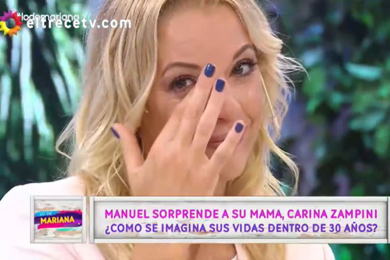 Carina Zampini estuvo en el debut del programa de Mariana Fabbiani y se emocionó al contar cómo es la relación con su hijo Manuel