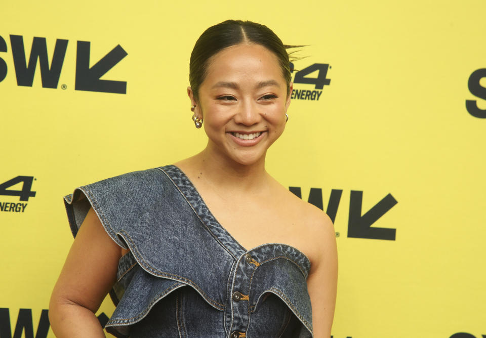 Stephanie Hsu arrives for the world premiere of "The Fall Guy" at the Paramount Theatre during the South by Southwest Film Festival on Tuesday, March 12, 2024, in Austin, Texas. (Photo by Jack Plunkett/Invision/AP)