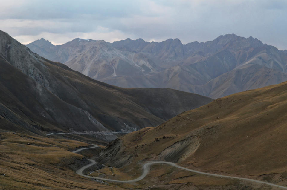 The long and winding mountain roads &mdash; a few hours by car and several days by horseback &mdash; from the village of Cholpon to Song Kol. (Photo: Ariel Sophia Bardi)