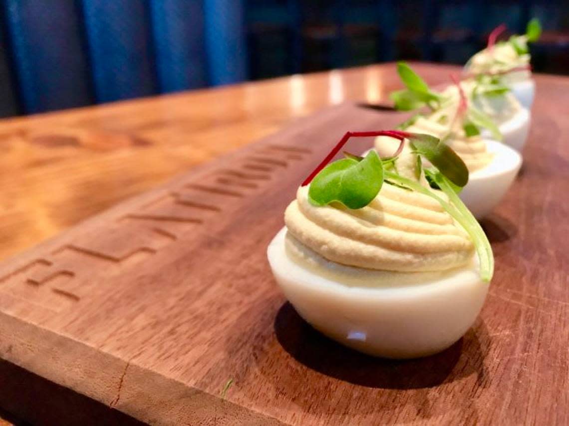 FlatIron Kitchen & Taphouse’s deviled eggs.