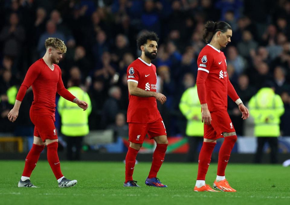 Darwin Nunez and Mo Salah missed chances against Everton (Reuters)