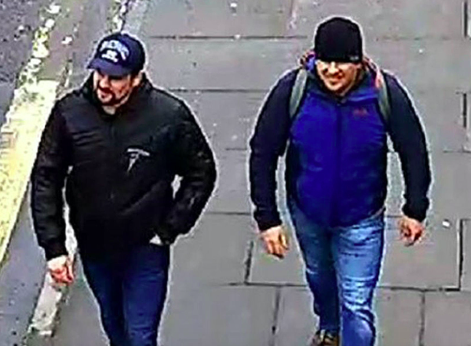 <em>Petrov and Boshirov were filmed walking near Skripal’s house on the day of the poisoning (PA)</em>