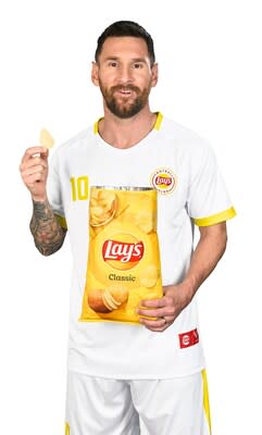 LAY'S®, ícono mundial de las patatas fritas, se une a Lionel Messi, ícono del fútbol, para revelar su nuevo cántico: "Oh-Lay's, Oh-Lay's, Oh-Lay's, Oh-Lay's" (PRNewsfoto/Frito-Lay North America)