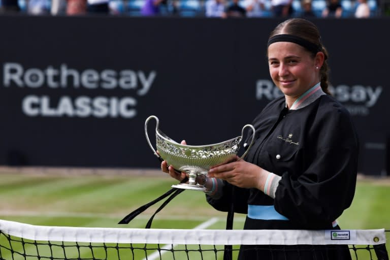 Jeļena Ostapenko de Letonia ganó el Abierto de Birmingham el domingo (Darren Staples)