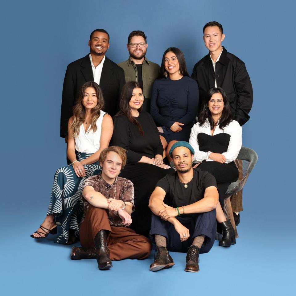 The US Bafta Breakthrough cohort: Cheyenne Morrin, Edward Buckles Jr., Vuk Lungulov-Klotz, Maria Altamirano, Santiago Gonzalez, Aminah Nieves, Gary Gunn, Jingyi Shao and Apoorva Charan (Getty Images for BAFTA)