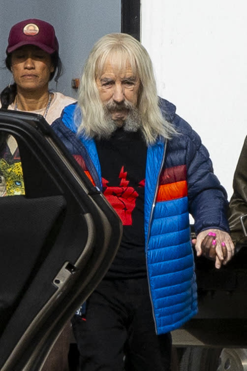 Harry Shearer was photographed on the set on Wednesday. MEGA