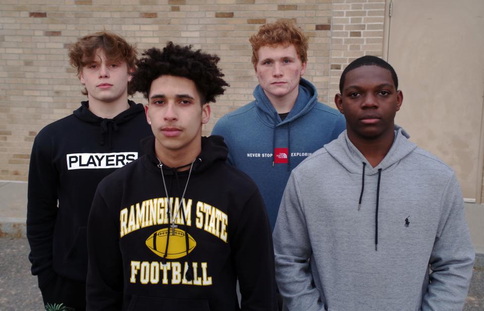 Monday, Nov. 29, 2021 -- Standout players for the Rockland Bulldogs: Leary Costa, 16, Matteo Vasquez, 18, Brett Armstrong, 17, and Austin Clarke, 17.