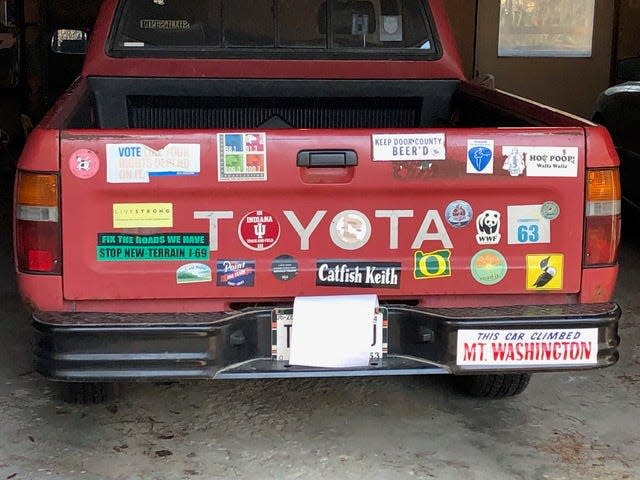 Bob Kissell's 1991 Toyota pickup, from the back.