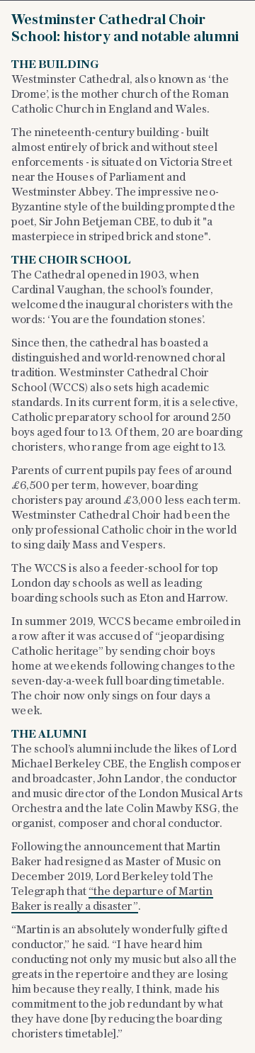 -BOX - Westminster Cathedral Choir School - history and notable alumni