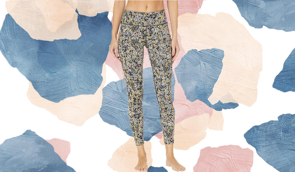 Bright stitching makes these floral leggings even cooler. (Photo: Zappos)