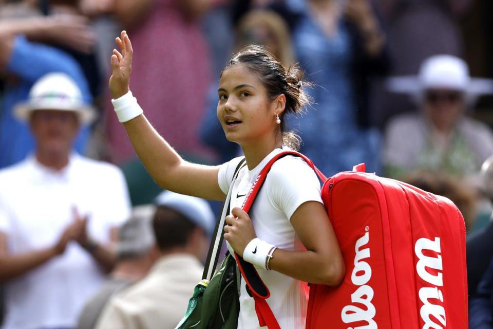 Emma Raducanu waved goodbye to Wimbledon for this year (Steven Paston/PA) (PA Wire)