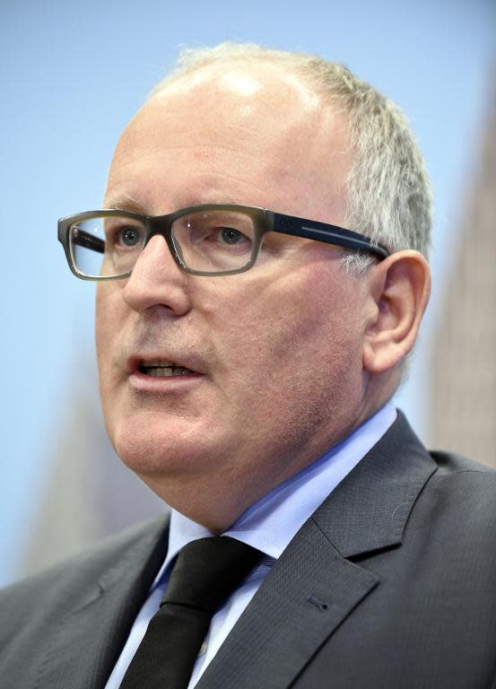 Dutch Foreign Affairs Frans Timmermans speaks during a press conference on the loss of flight MH17 on July 18, 2014