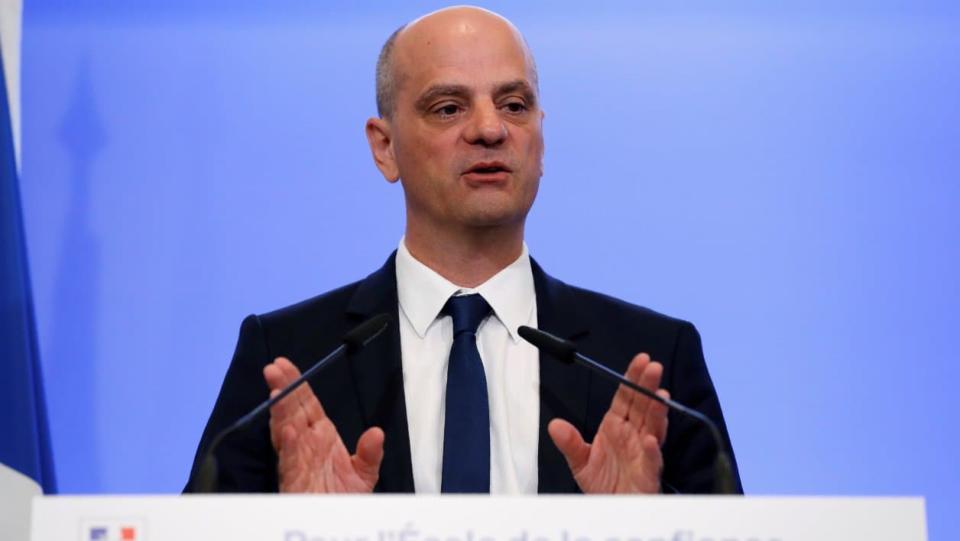 Jean-Michel Blanquer, a annoncé une hausse de 1,2 milliards d'euros du budget du ministère de l'Éducation nationale.  - Patrick Kovarik - AFP 