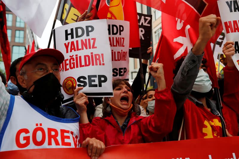 FILE PHOTO: Demonstration in solidarity with pro-Kurdish Peoples' Democratic Party (HDP) in Istanbul