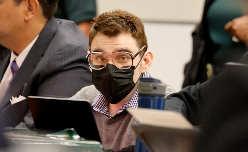 Marjory Stoneman Douglas High School shooter Nikolas Cruz during the penalty phase of his trial at the Broward County Courthouse in Fort Lauderdale on Monday, July 18, 2022. Cruz previously plead guilty to all 17 counts of premeditated murder and 17 counts of attempted murder in the 2018 shootings.