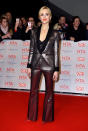 <p>Fearne led the evening’s trouser suit trend in a metallic two-piece. <em>[Photo: Getty]</em> </p>