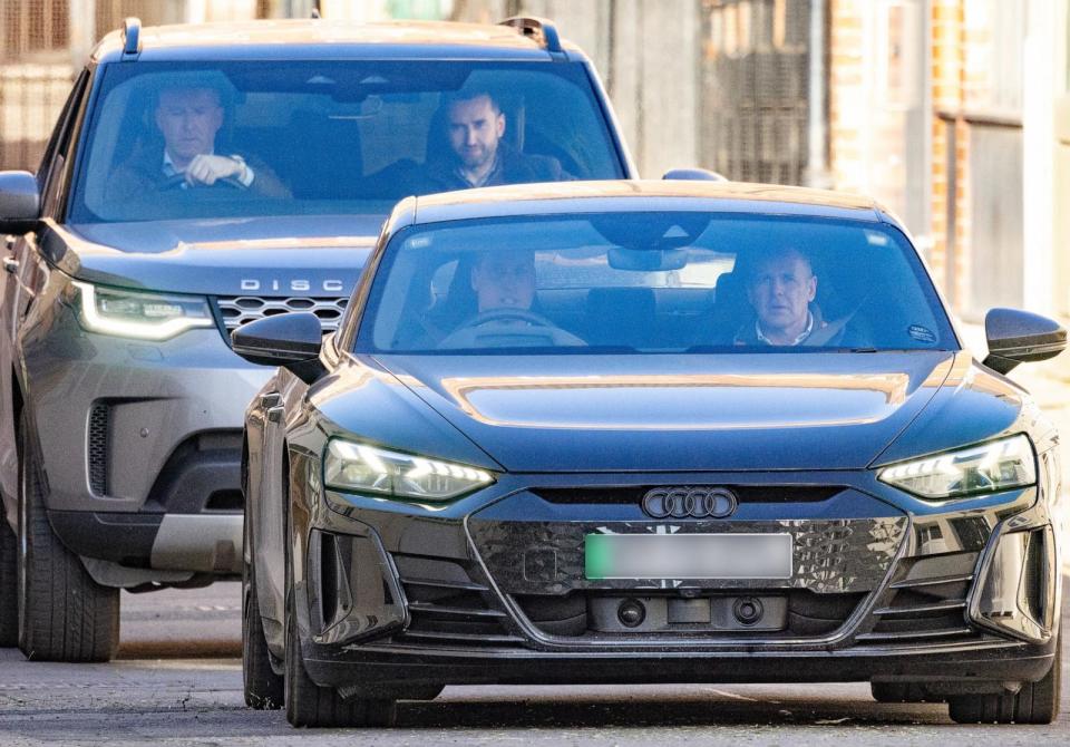 PHOTO: Prince William drives himself away from the London Clinic in London, Jan. 18, 2024, where his wife Catherine, Princess of Wales, underwent surgery.  (Henry Nicholls/AFP via Getty Images)