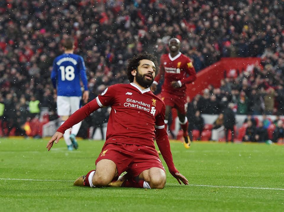 Salah is the Premier League's top goalscorer this season: Liverpool FC via Getty Images