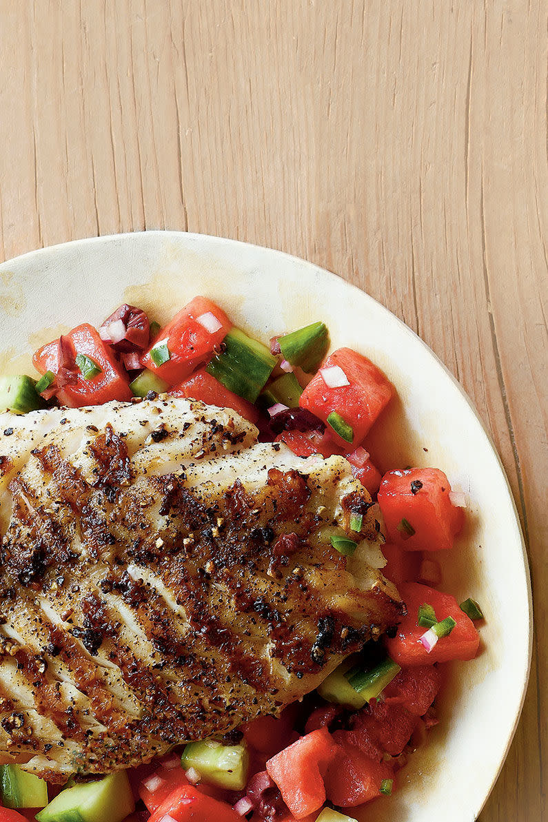 Grilled Grouper with Watermelon Salsa