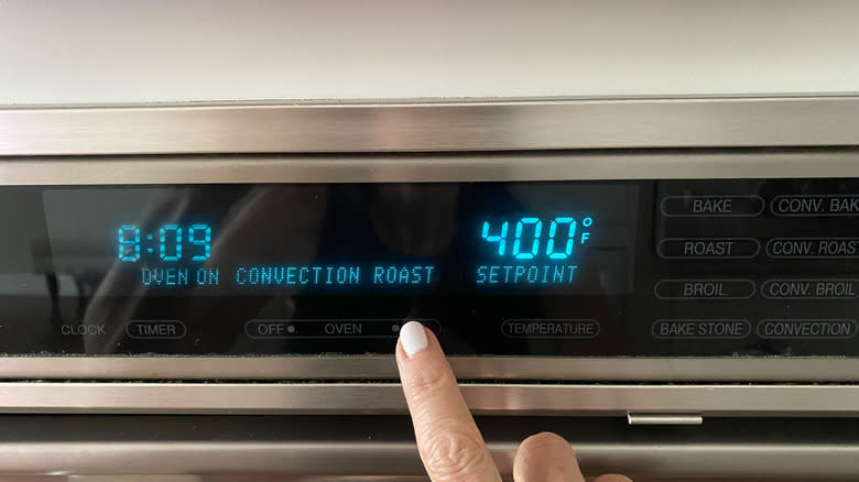 setting the oven temperature