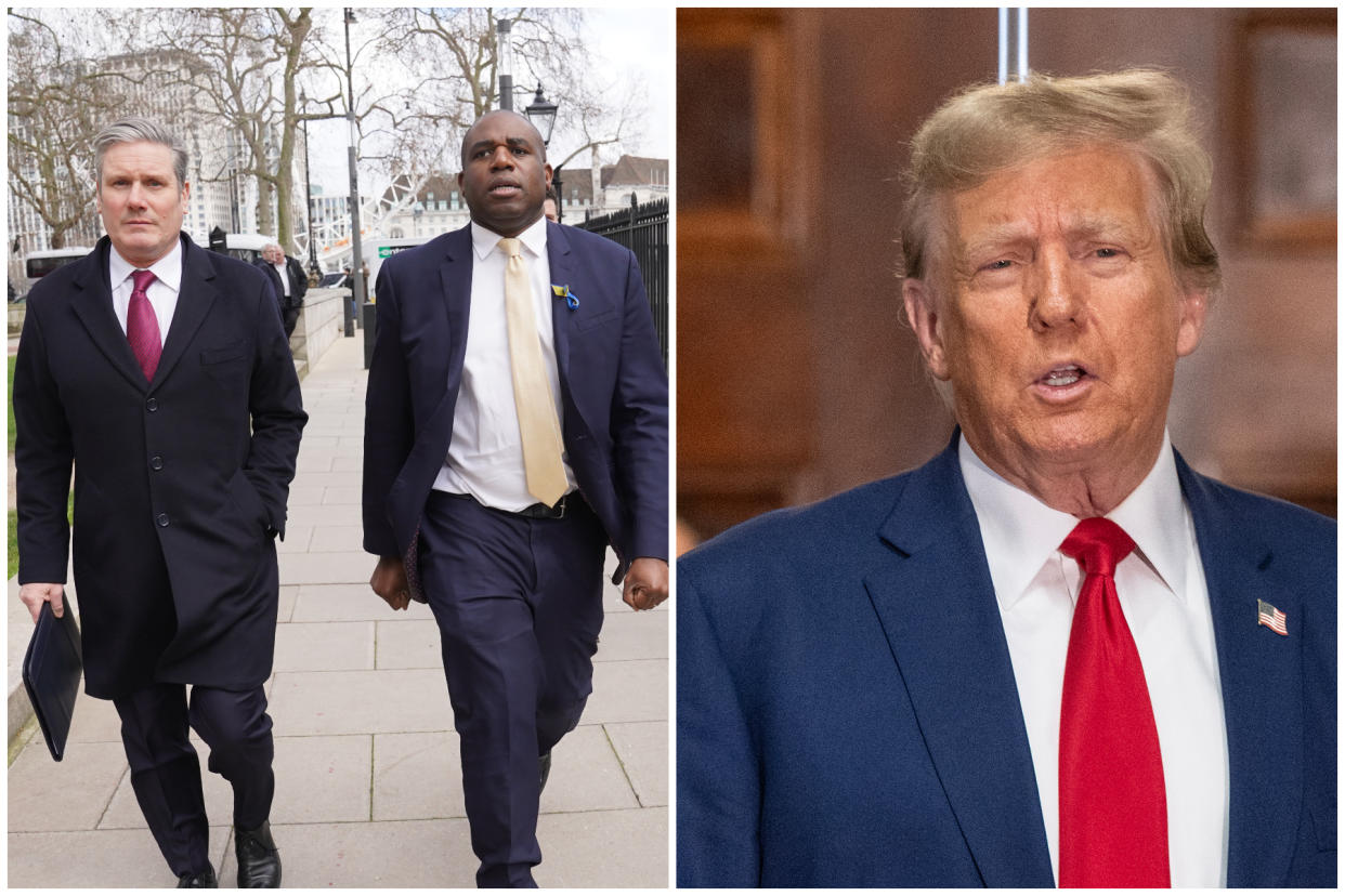 Labour's Sir Keir Starmer and David Lammy have committed to working with Donald Trump if he wins the US presidency. (Getty Images)