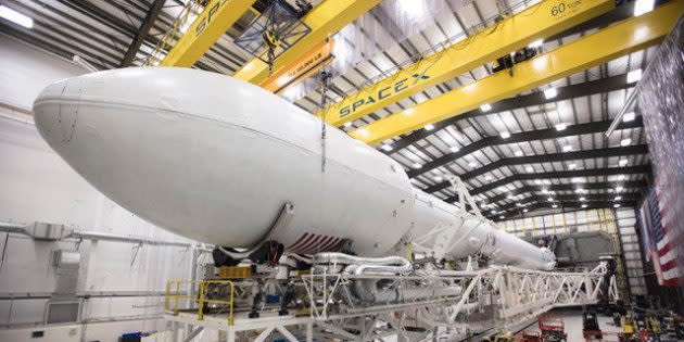 SpaceX’s Falcon 9 rocket is readied to launch 10 Iridium Next satellites into orbit at Vandenberg Air Force Base in California. (Iridium Photo via Twitter)