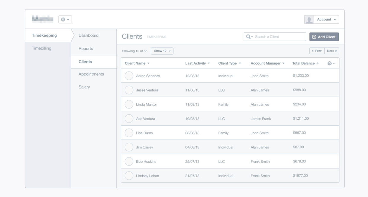 Dashboard design low-fidelity wireframe