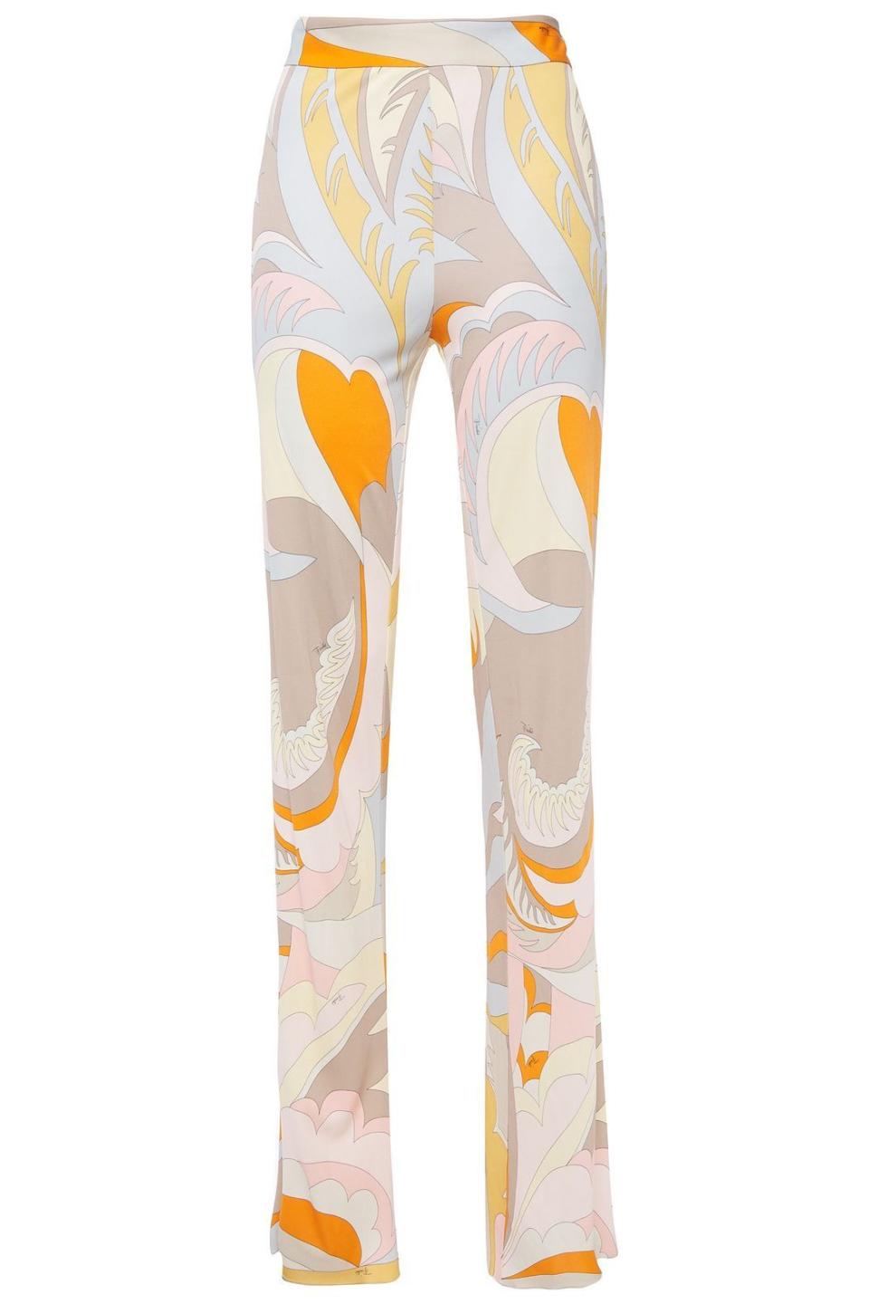 20) Printed jersey straight-leg pants