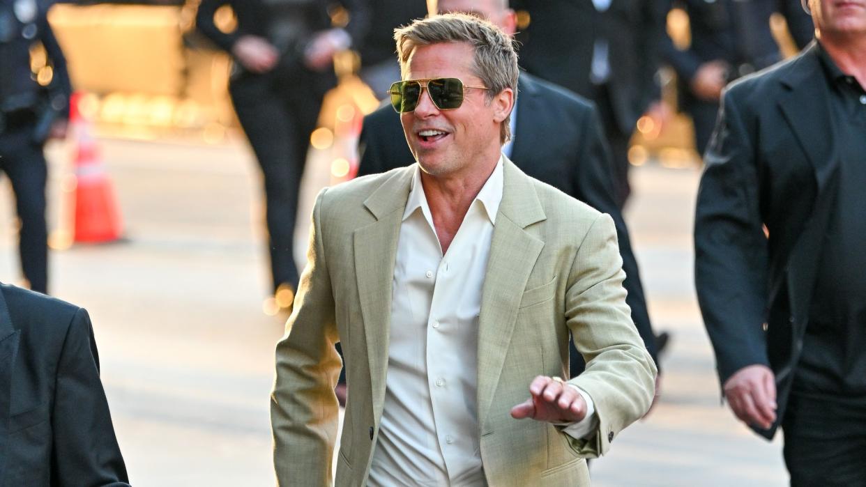 brad pitt green suit