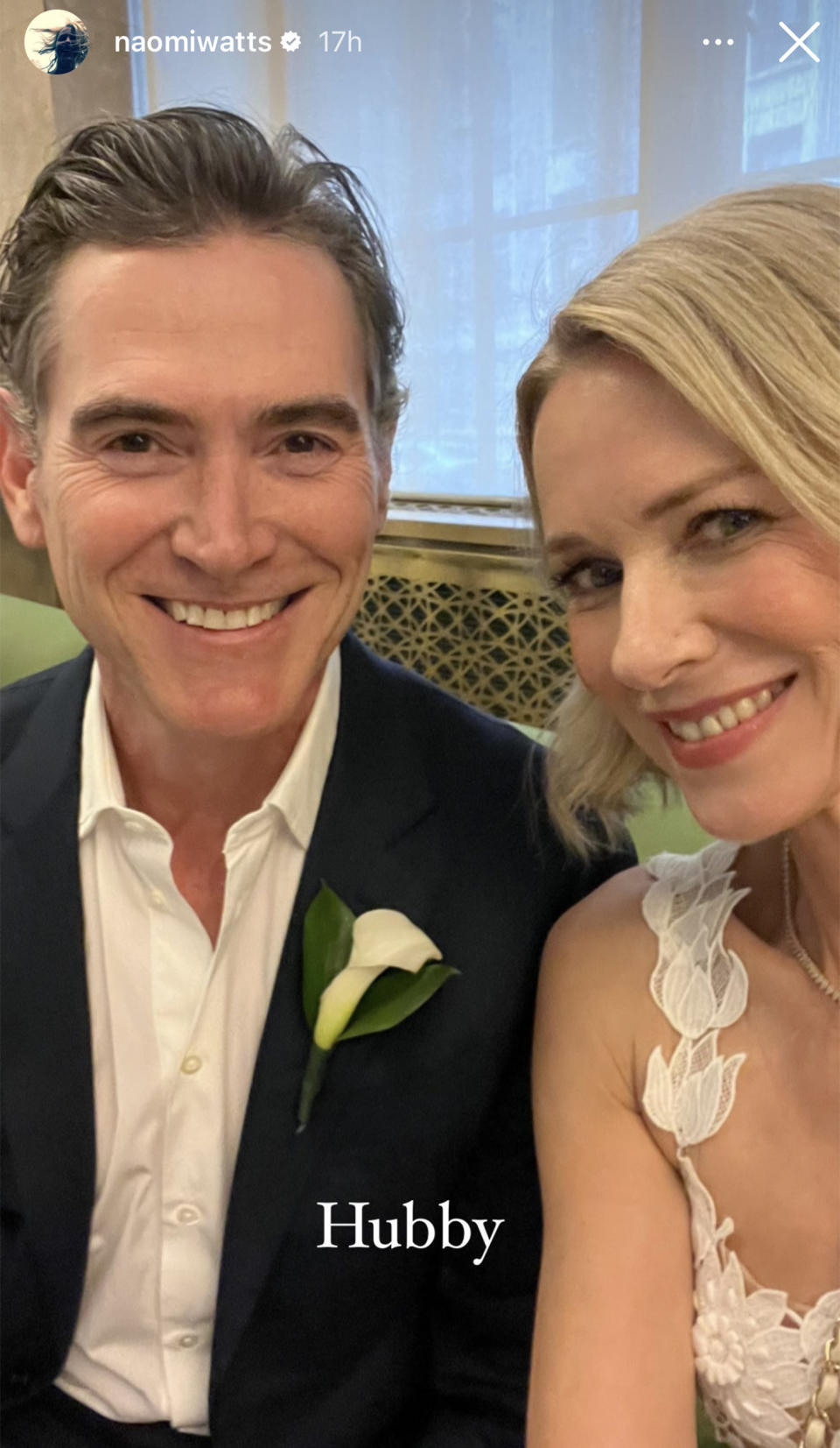 The first public selfie from the newlyweds! (Naomi Watts / Instagram)