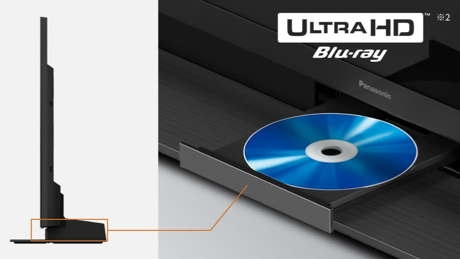  Panasonic 4K Blu-ray player TV diagram showing the disc drive. 