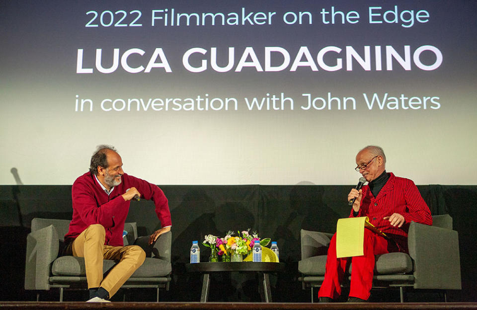 Luca Guadagnino and John Waters - Credit: Courtesy of Provincetown International Film Festival