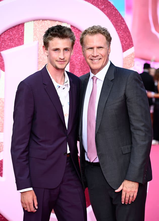 Will Ferrell with his son, Magnus, at the “Barbie” premiere in London, England, on July 12, 2023.