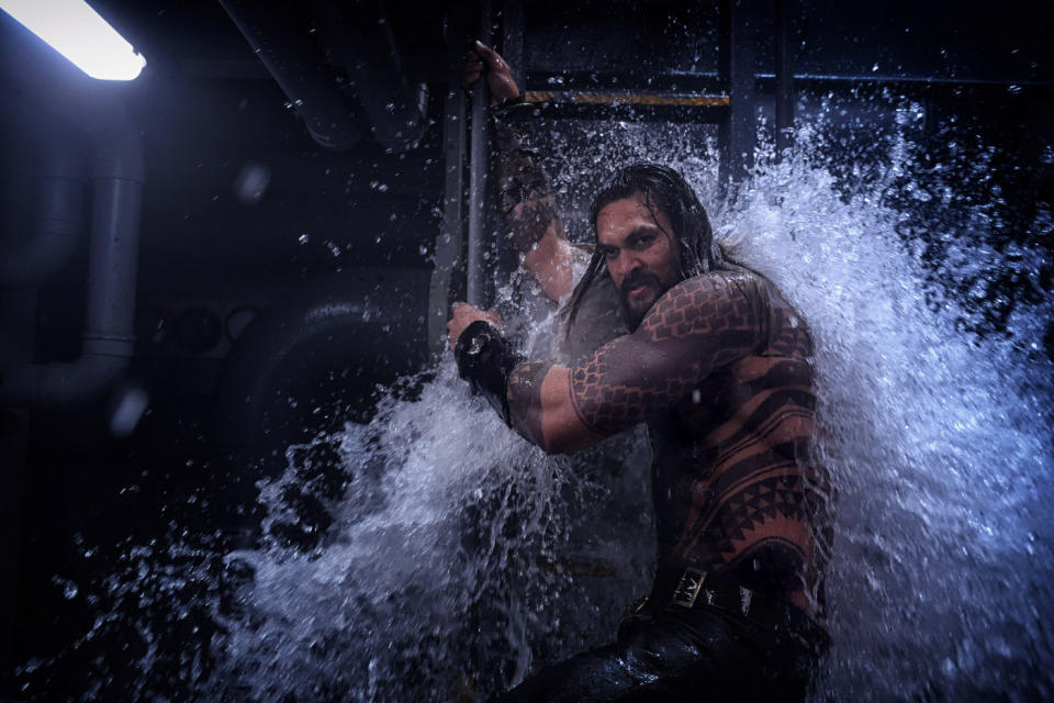 Jason Momoa in Aquaman (Credit: Warner Bros)