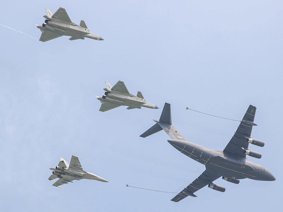 China YY-20 tanker J-20 J-16 fighter jet