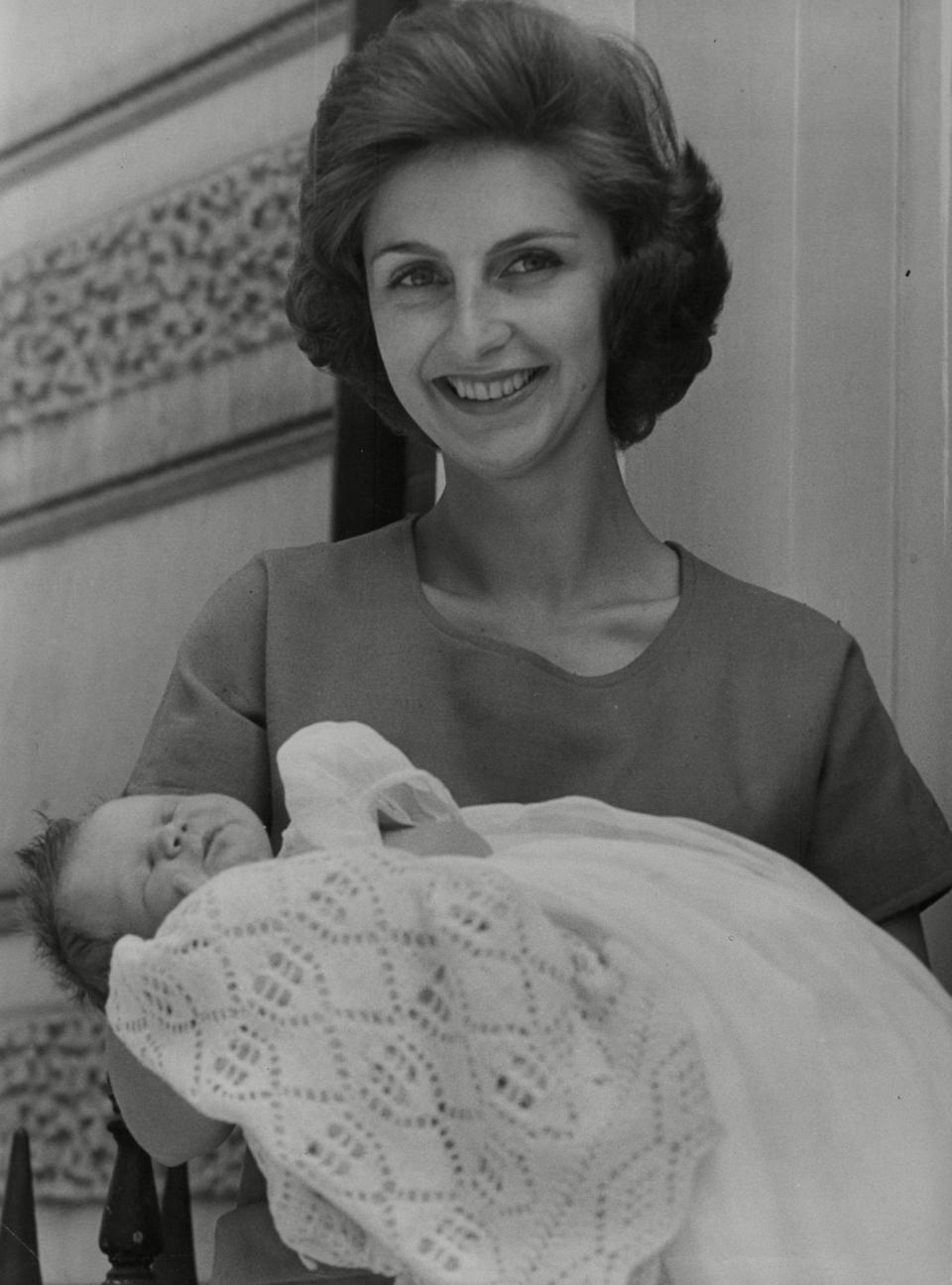 With her seven-day-old daughter Pandora in 1959 - ANL/Shutterstock