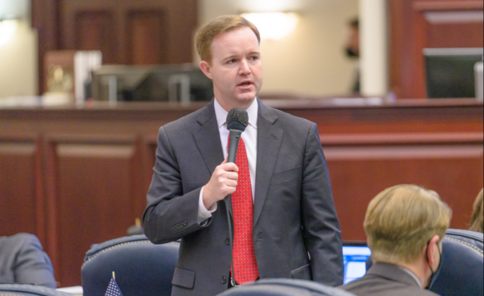 State Sen. Clay Yarborough, shown here during the 2021 legislative session, filed legislation to narrow the focus of Florida law restricting calls and texts from businesses to consumers.