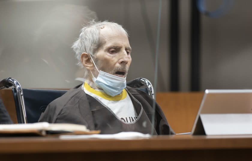 LOS ANGELES, CA - OCTOBER 14: Robert Durst was sentenced to life without possibility of parole for the killing of Susan Berman. Photographed in Airport Courthouse on Thursday, Oct. 14, 2021 in Los Angeles, CA. (Myung J. Chun / Los Angeles Times)