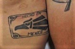 The Mexicles gang uses the "Hecho en Mexico" eagle logo. But not everyone with the tattoo is a member of the gang.