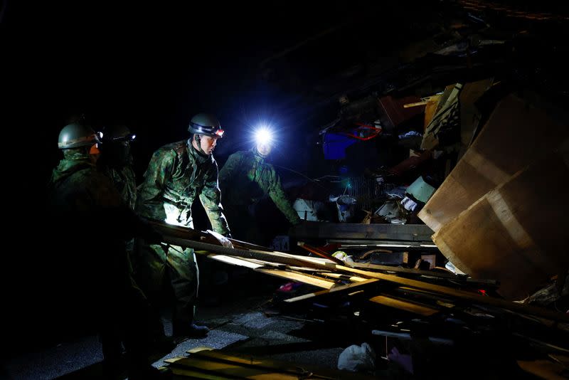 Aftermath of an earthquake, in Wajima