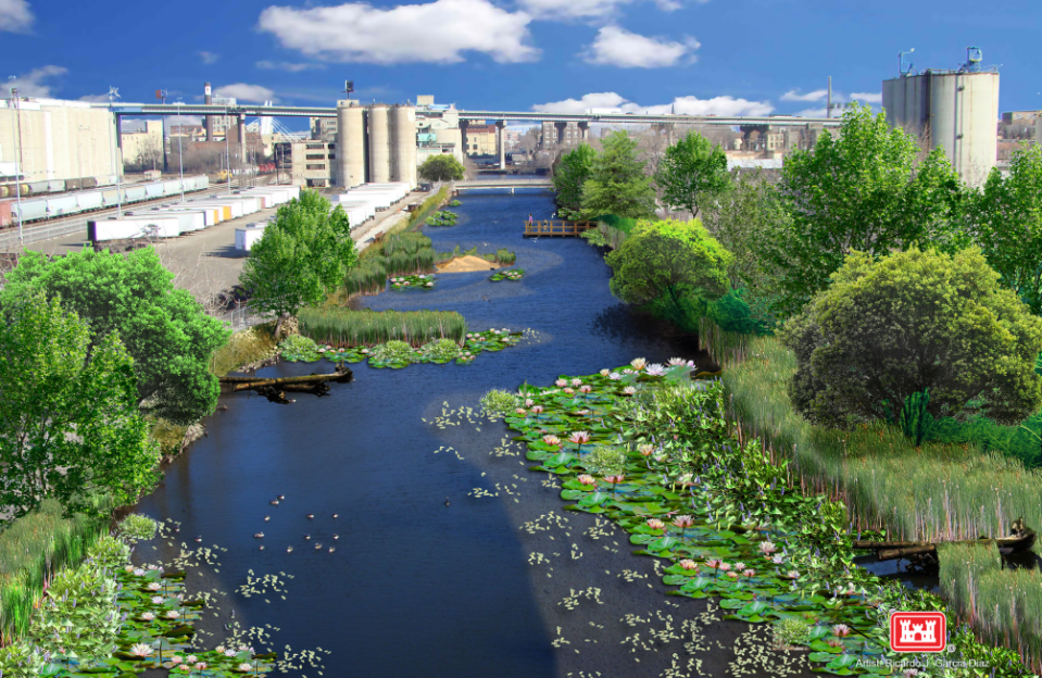 The Burnham Canal in Milwaukee's Menomonee Valley is undergoing a cleanup and conversion to a wetland.