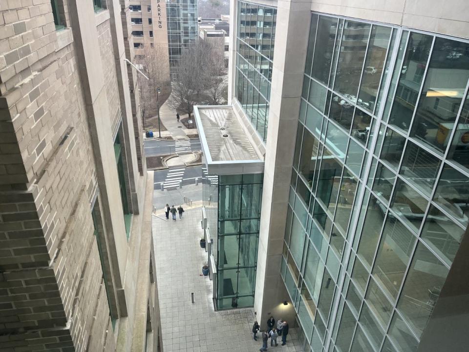 The front of the Buncombe County Courthouse on Jan. 31, 2023.