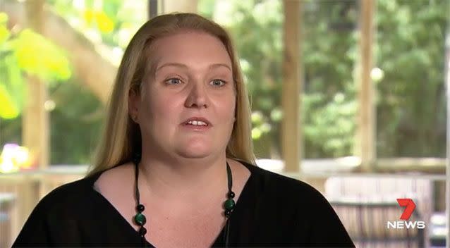 Elizabeth Hearn fell pregnant with her second child in eight weeks. Picture: 7 News