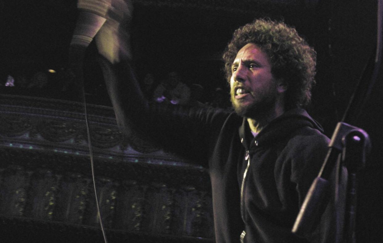 Zack de la Rocha of Rage Against the Machine performing live in 2007