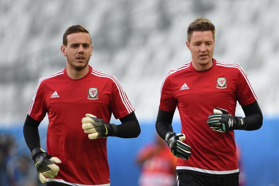 Wales goalkeepers Danny Ward (left) and Wayne Hennessey (right) are in competition for the number one spot against Ukraine (Joe Giddens/PA) (PA Archive)