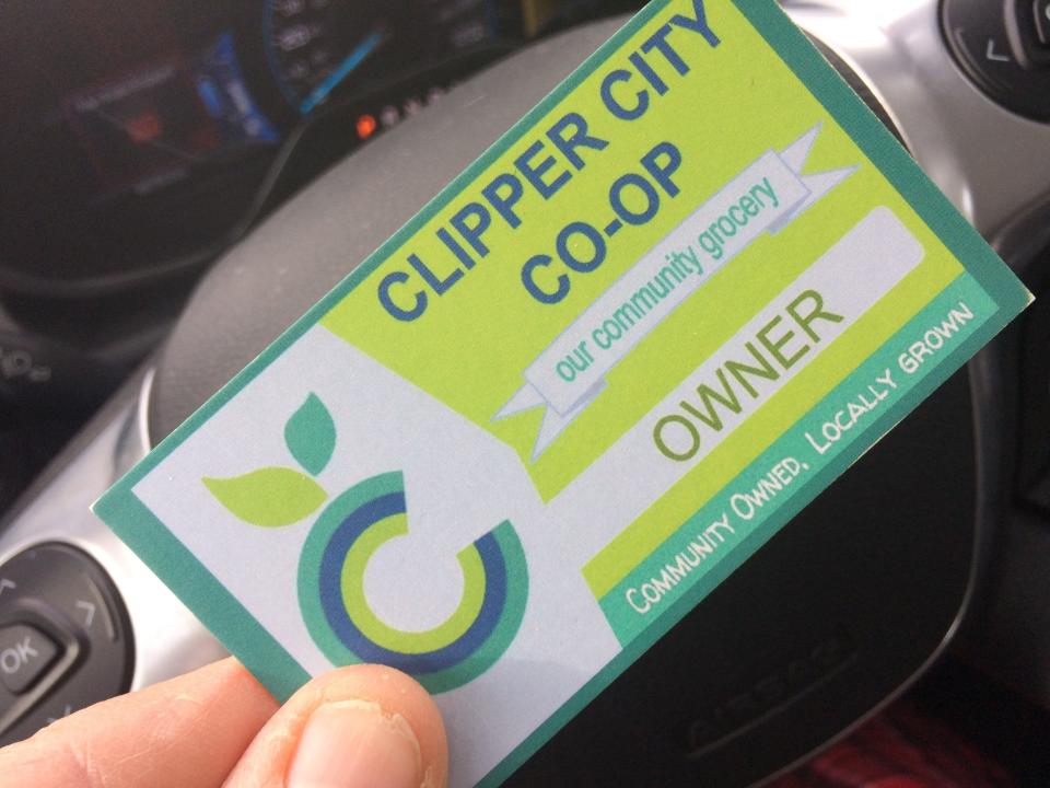 Clipper City Co-op membership badge.