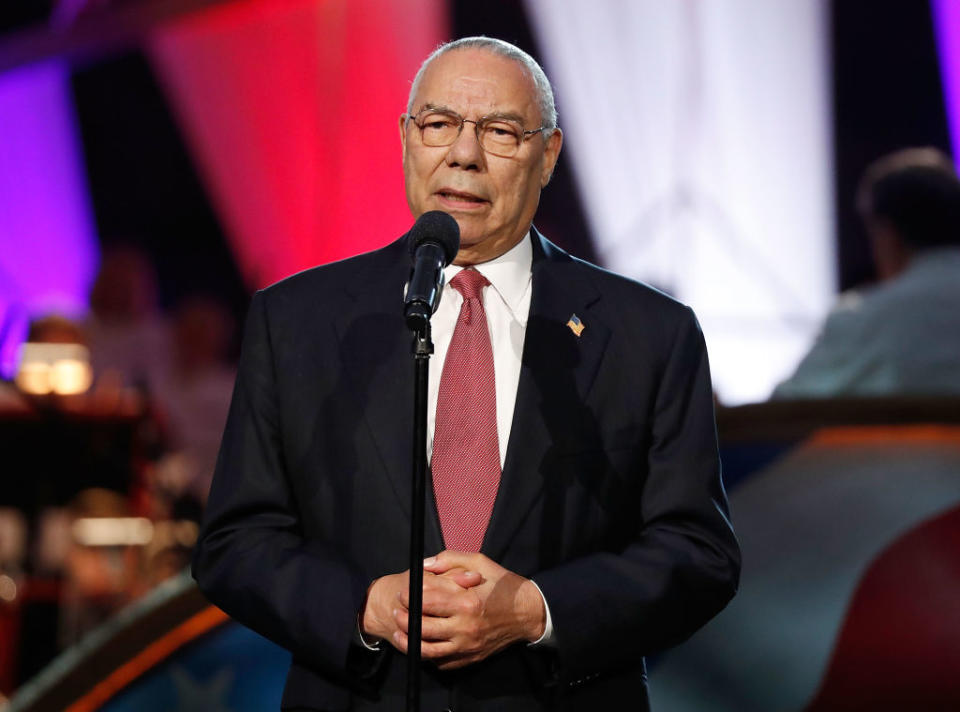 General Colin L. Powell, USA (Ret.) speaks during the 2018 National Memorial Day Concert at U.S. Capitol, West Lawn on May 27, 2018 in Washington, D.C.