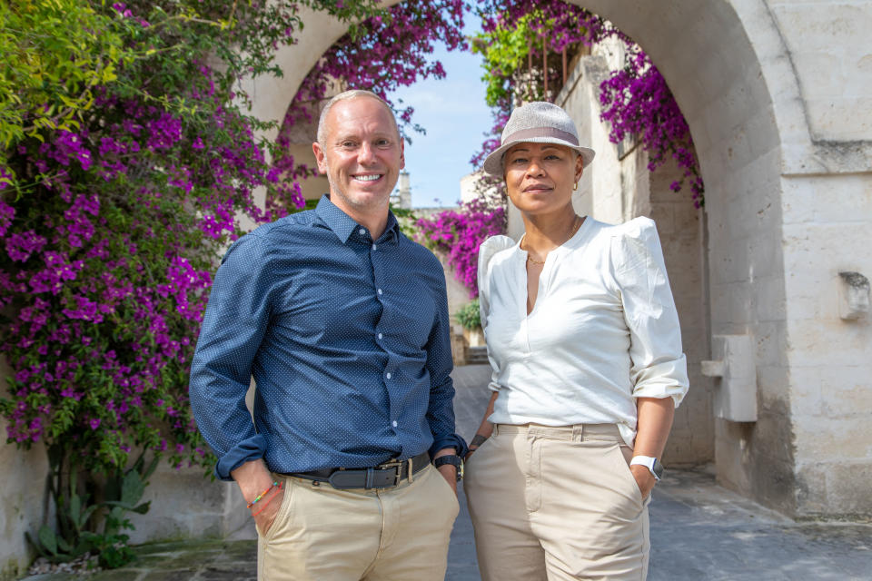 Rob and Monica at Borgo Egnazia in Puglia.