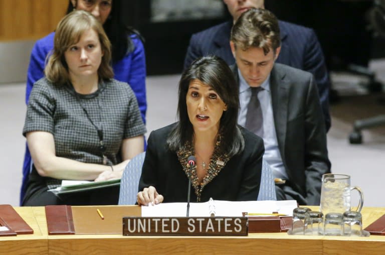 UN Ambassador Nikki Haley drew a list of possible measures against Iran that immediately drew strong reservations from Russia